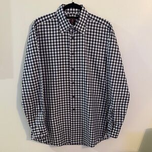 Robert Talbott Navy and White Gingham Shirt